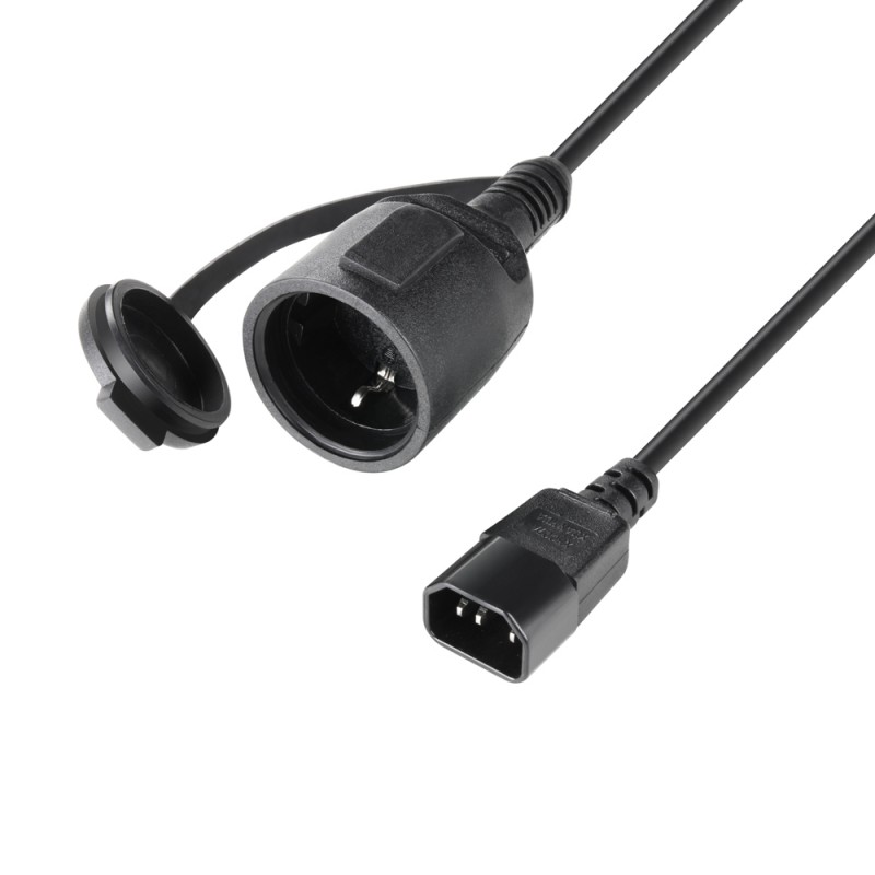 Adam Hall Cables 8101 KI 0050 - Kabel do urządzeń nienagrzewających się CEE 7 IP44 – C14, 0,5 m